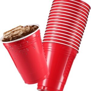 16oz Red plastic cups 12pcs