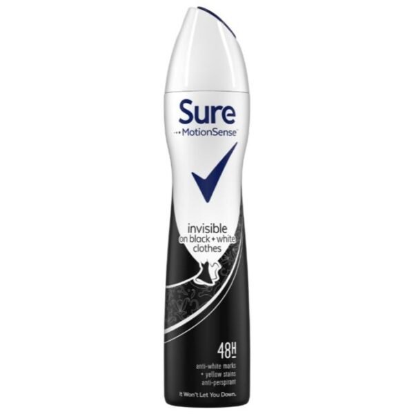 Sure motionsense invisible on black + white clothes 250ml