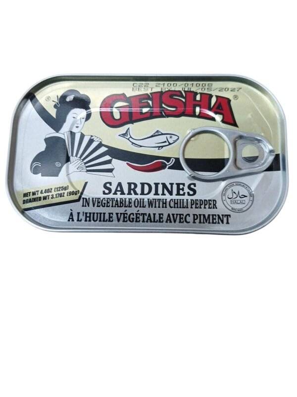 Geisha sardines in vegetable oil with chilli pepper