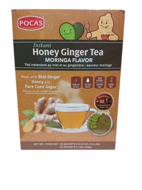 Pocas instant honey ginger tea moringa flavor 360g