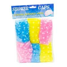 Strong durable vinyl shower cap 6pcs