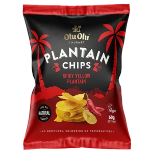 Box of olu olu plantain chips with chilli